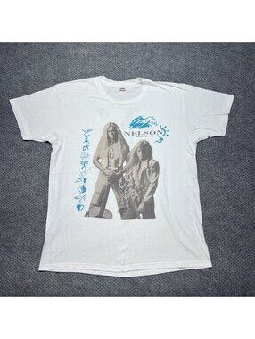 Vintage 1989 Nelson Twins Band Shirt XL Music Tour Rare Men’s White Double Sided